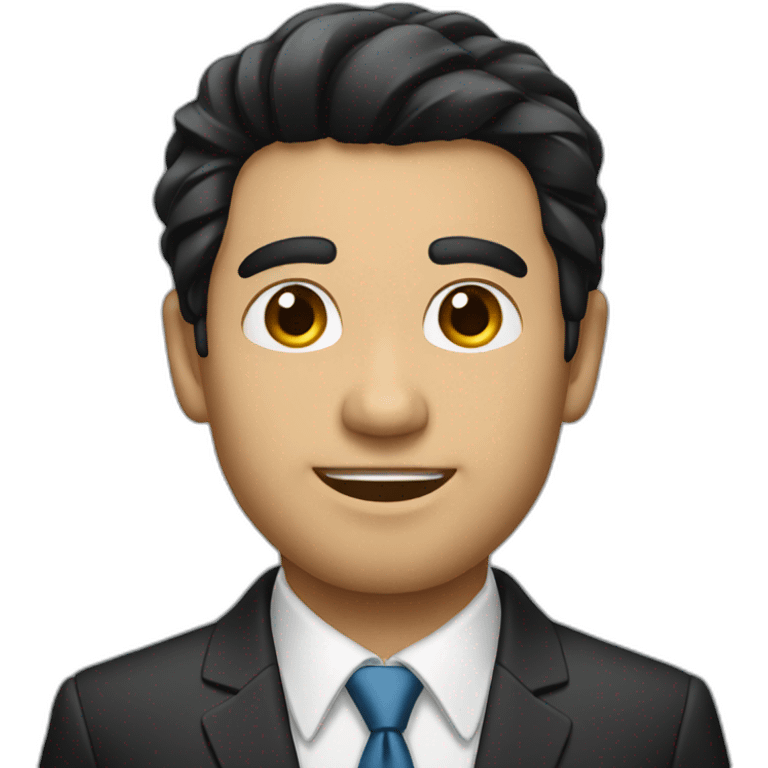 Business man black hair emoji