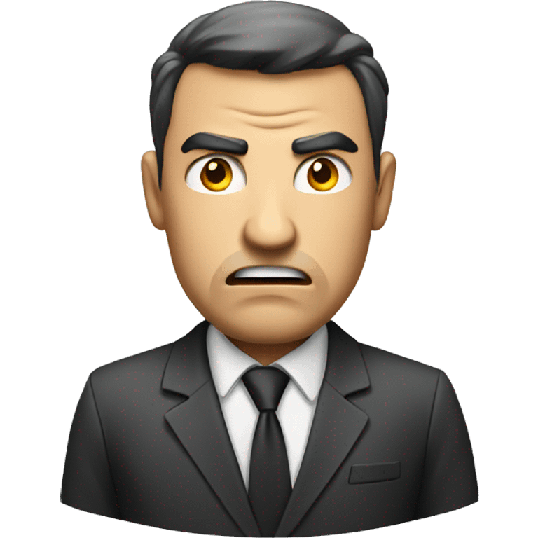 Business man, angry emoji