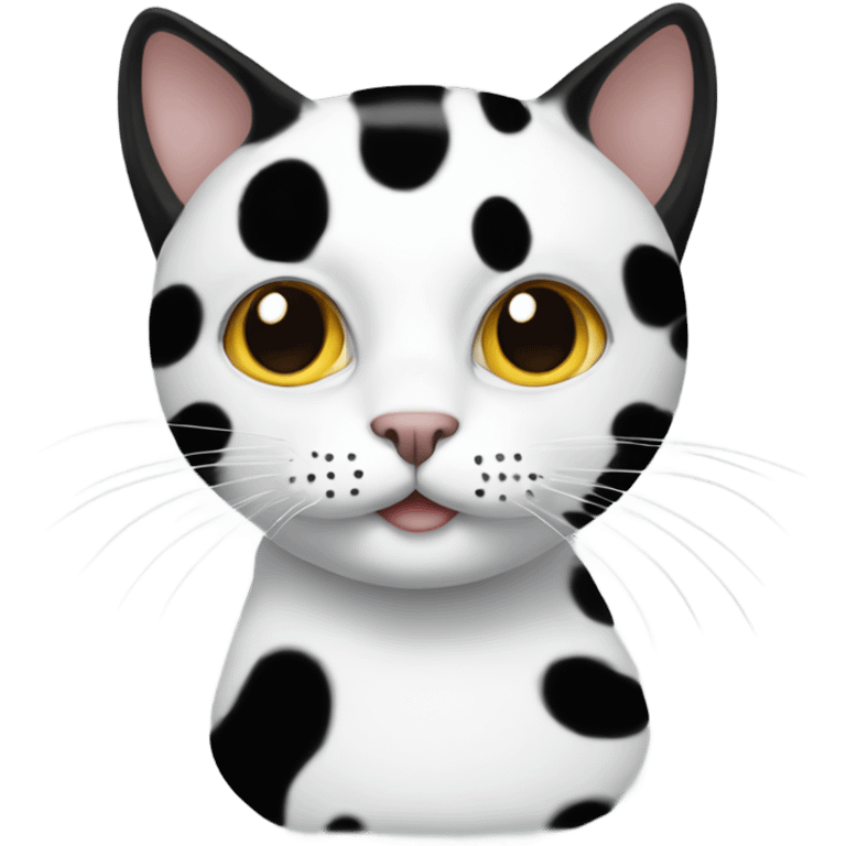 Cat with black and white spots emoji