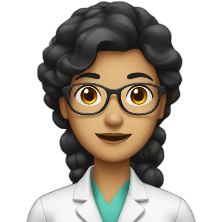 female chemist with black hair emoji