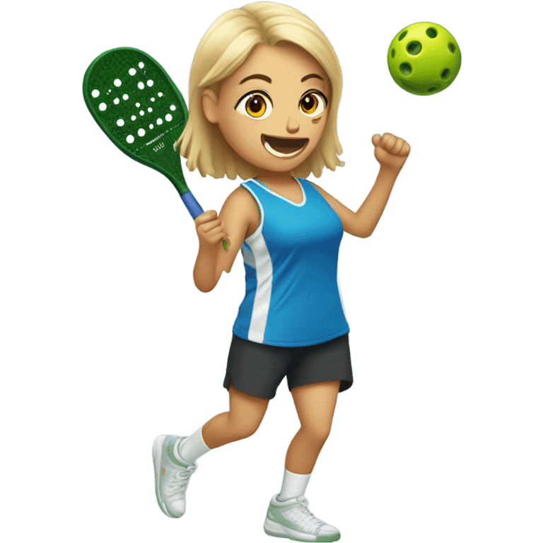 Girl playing pickleball  emoji