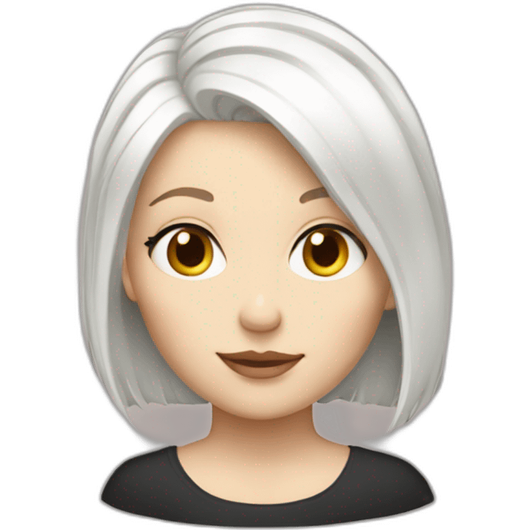 White Girl with a short white hair emoji