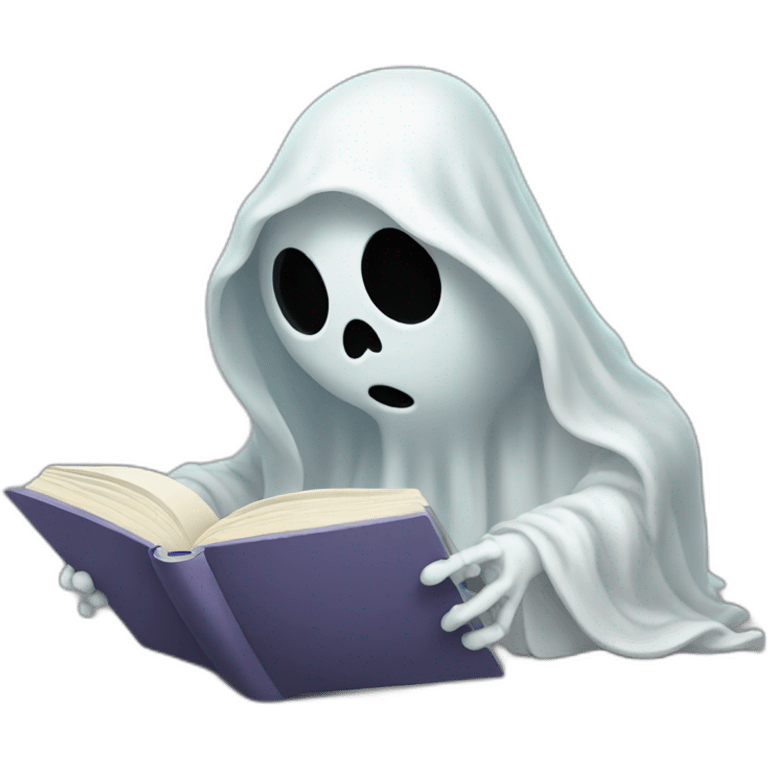 Ghost reading a book emoji