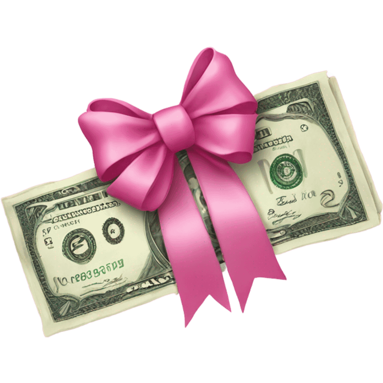 pink money with pink bow emoji