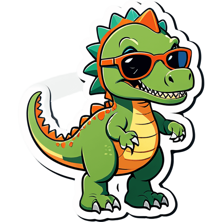 Dinosaur with sunglasses  emoji