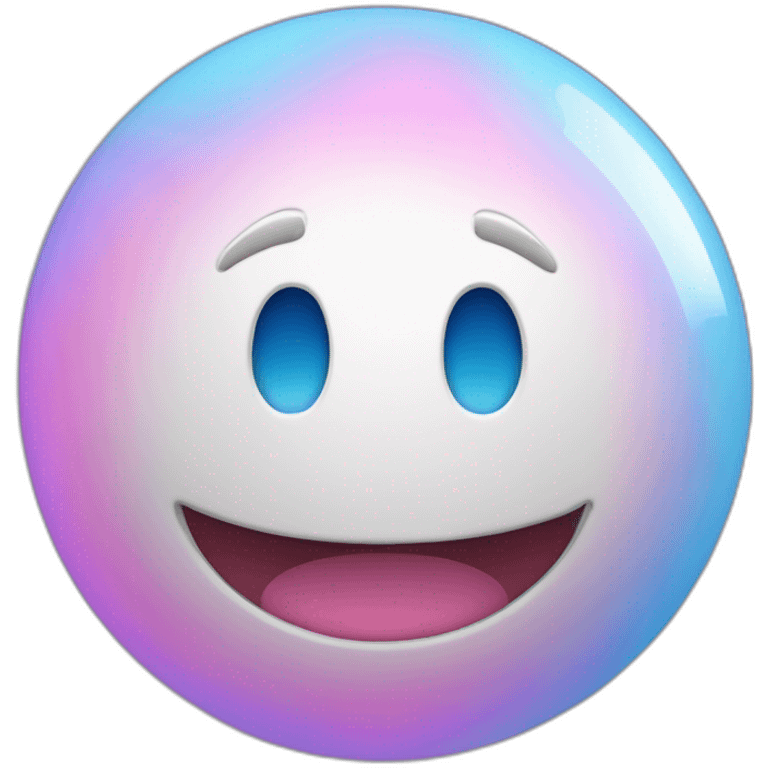 White and blue orb with pink highlights emoji