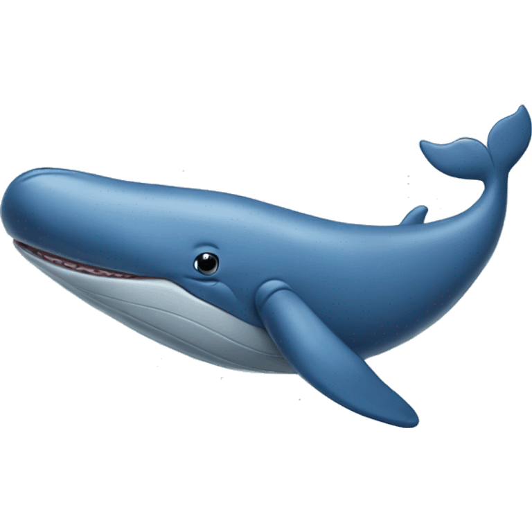 A unique blue whale with a smile and heart front view emoji