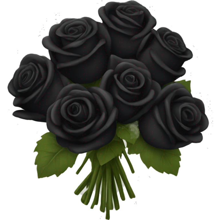 bouquet of black roses emoji