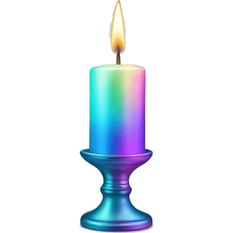 Iridescent candle with holder emoji