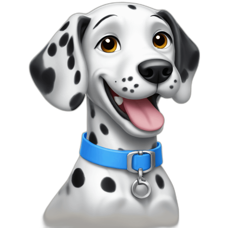 happy Dalmatian with a blue collar emoji