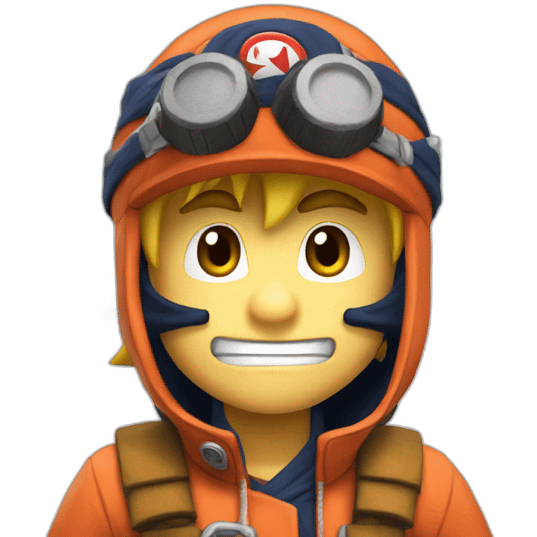 Super Mario dressed as naruto emoji