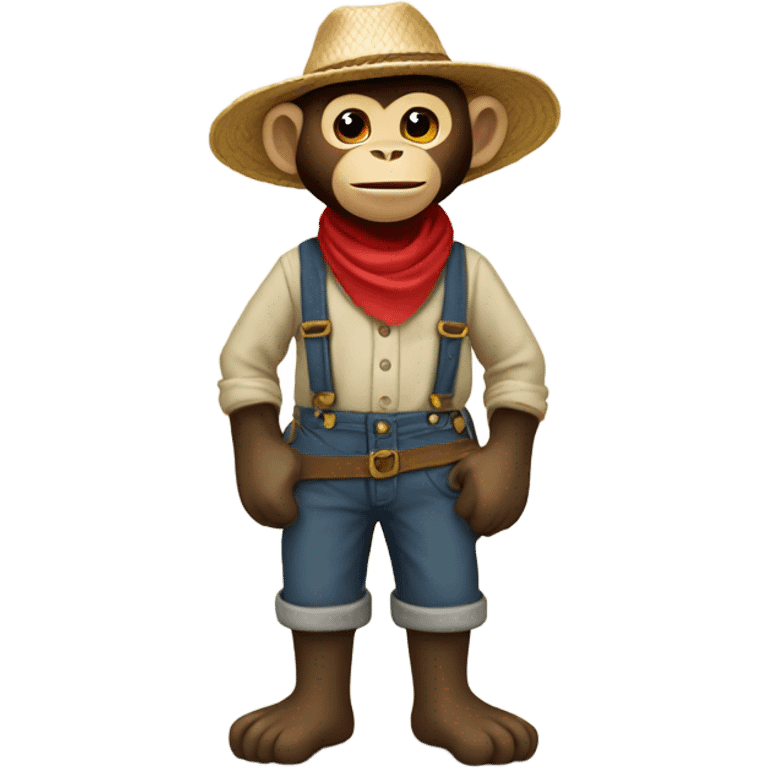 Monkey in farmers clothes emoji