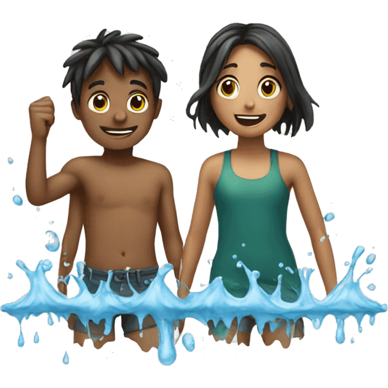  boy and girl water splash emoji