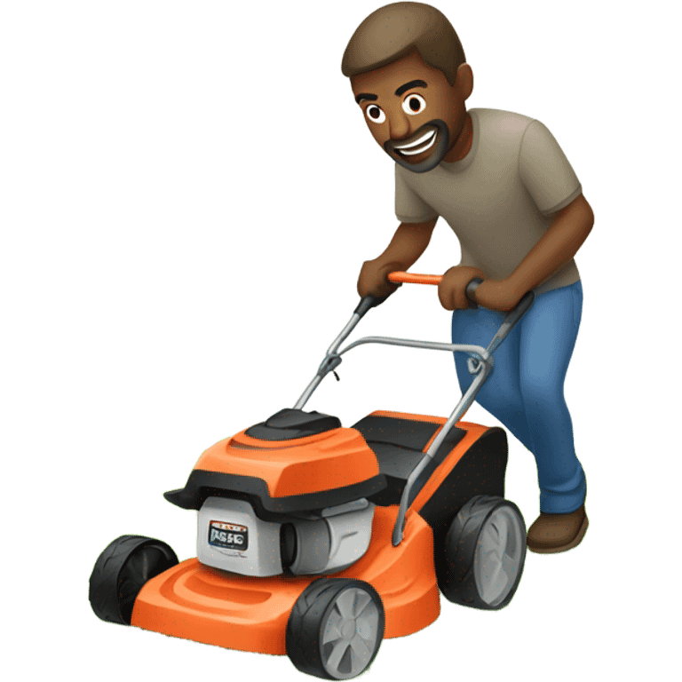 Man mowing lawn emoji