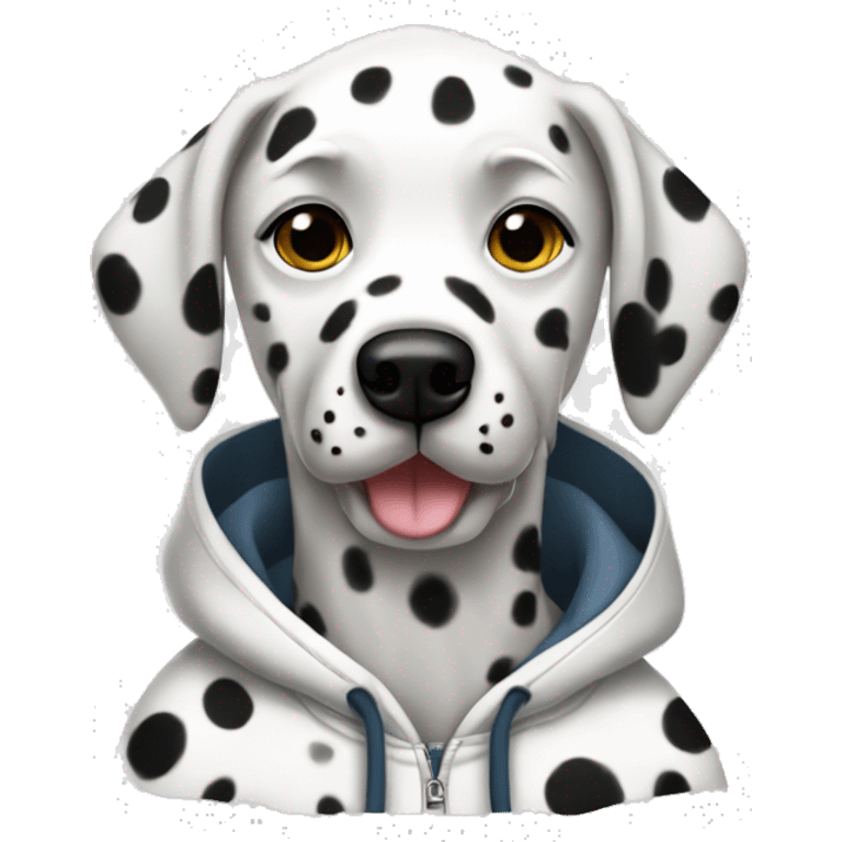 dalmatian wearing a hoodie emoji