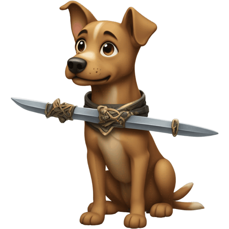 Sword whip dog emoji