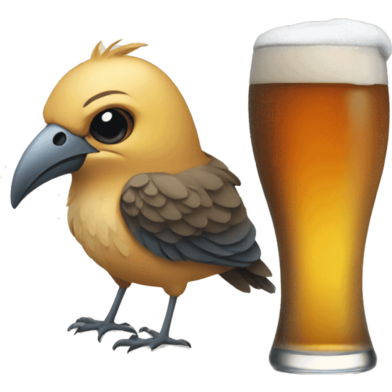 bird drink a beer emoji