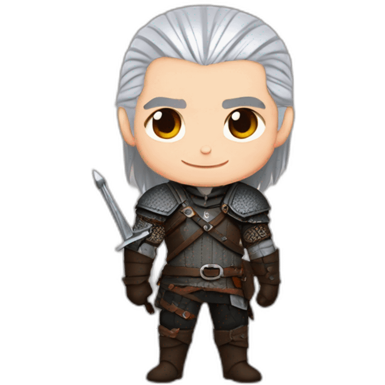 geralt the witcher as super sweet chibi emoji