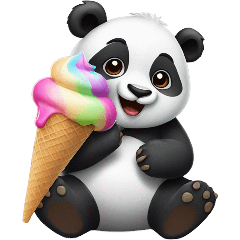 Panda eating ice cream emoji