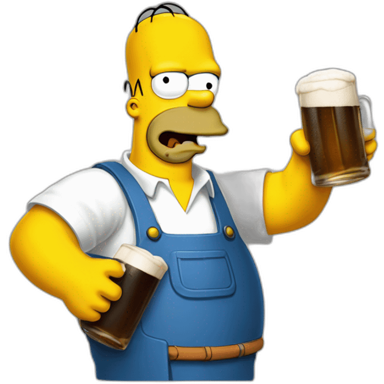 Homer simpson buvant une bière emoji