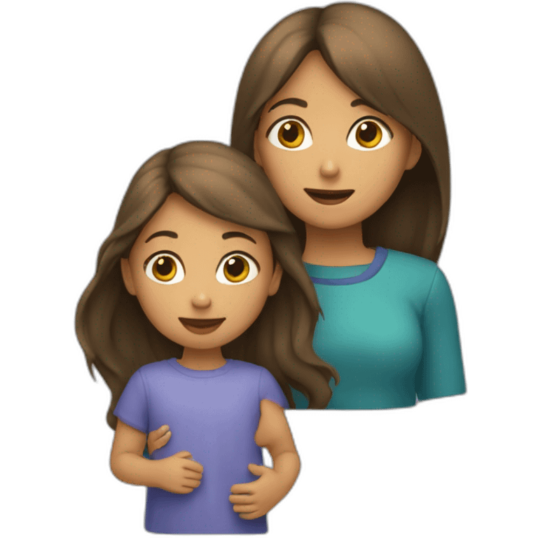 Una niña abrazando a un niño emoji