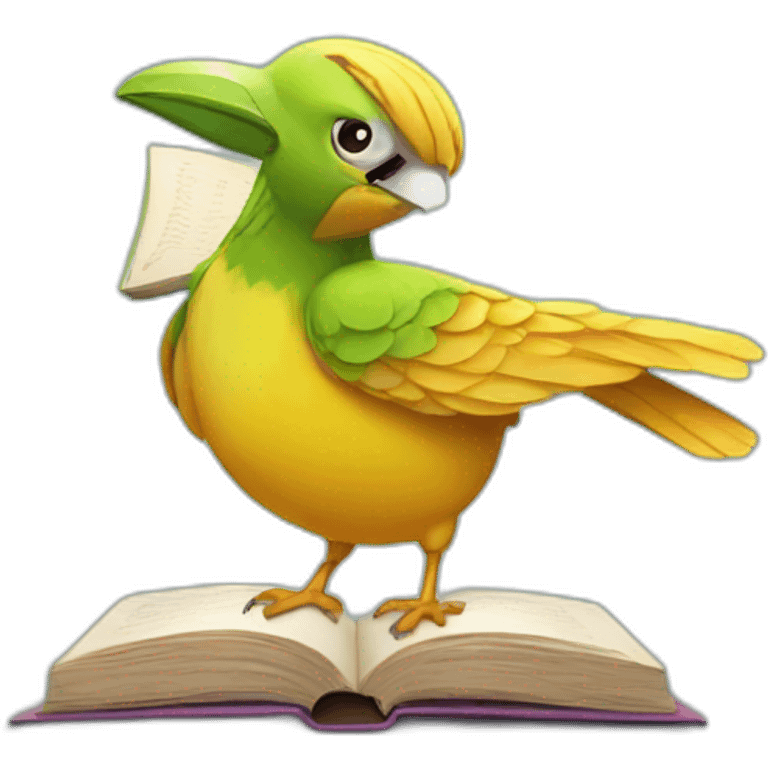 Bird with book emoji