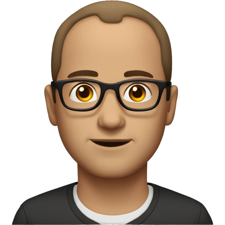 Man with receding hair line brown hair and brown eyes andglasses  emoji