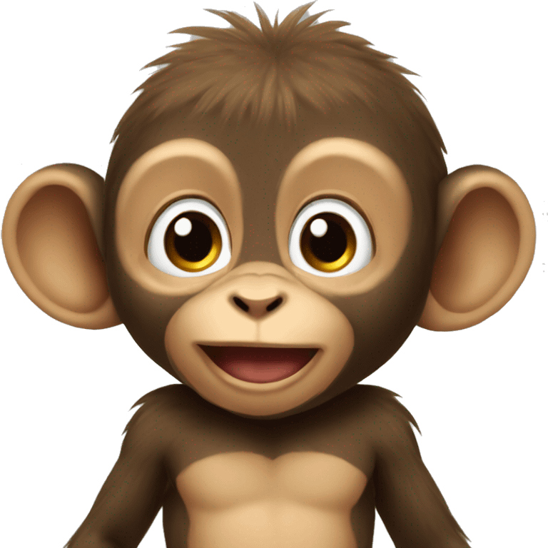 baby monkey waking up with alfa alfa hair emoji