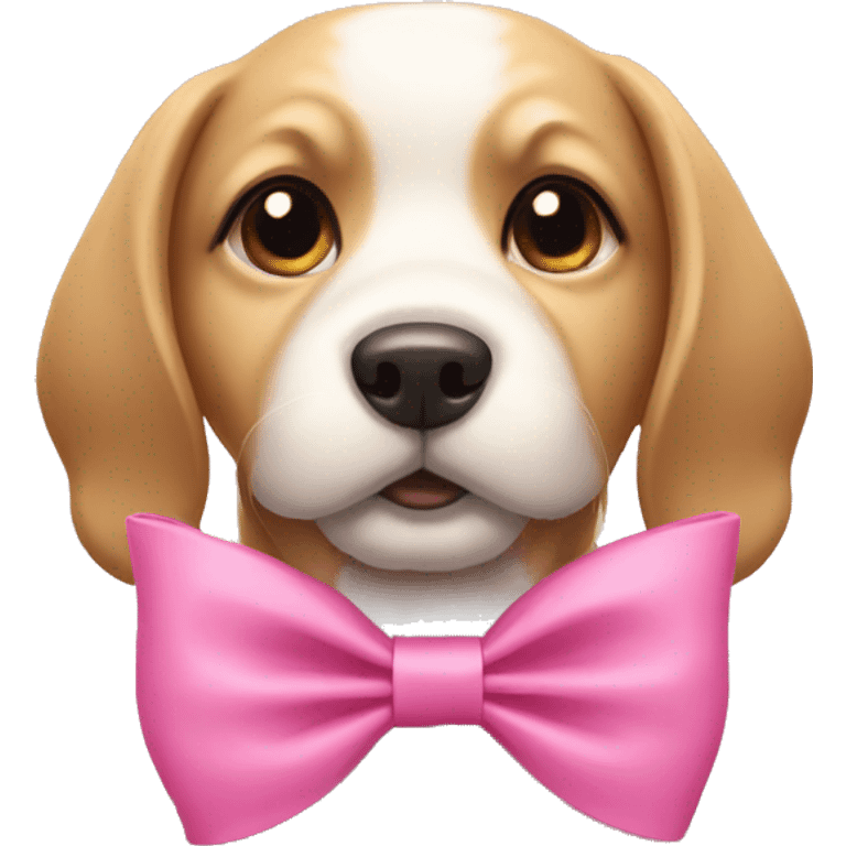 Dog wearing pink bow  emoji