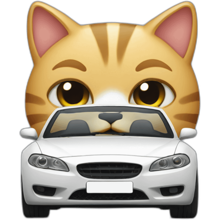 angary cat with car emoji