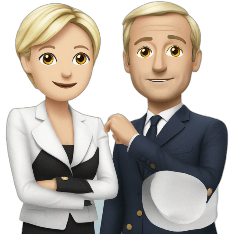 Le Pen et Macron emoji