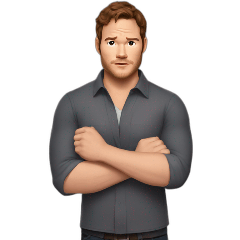 Chris Pratt brunette cartoon serious emoji