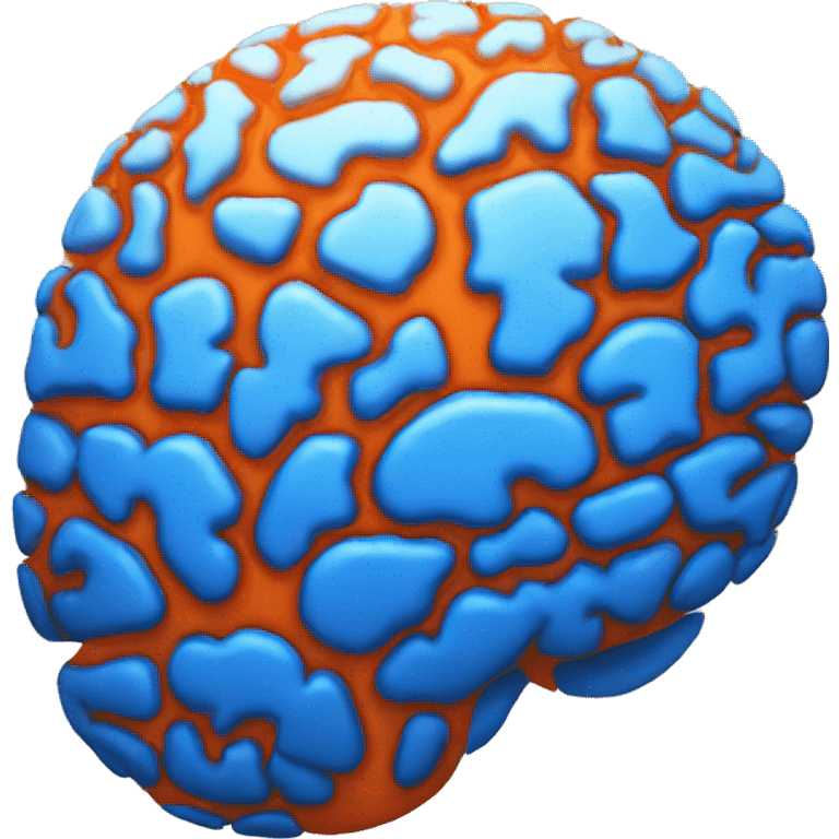 blue and orange brain emoji