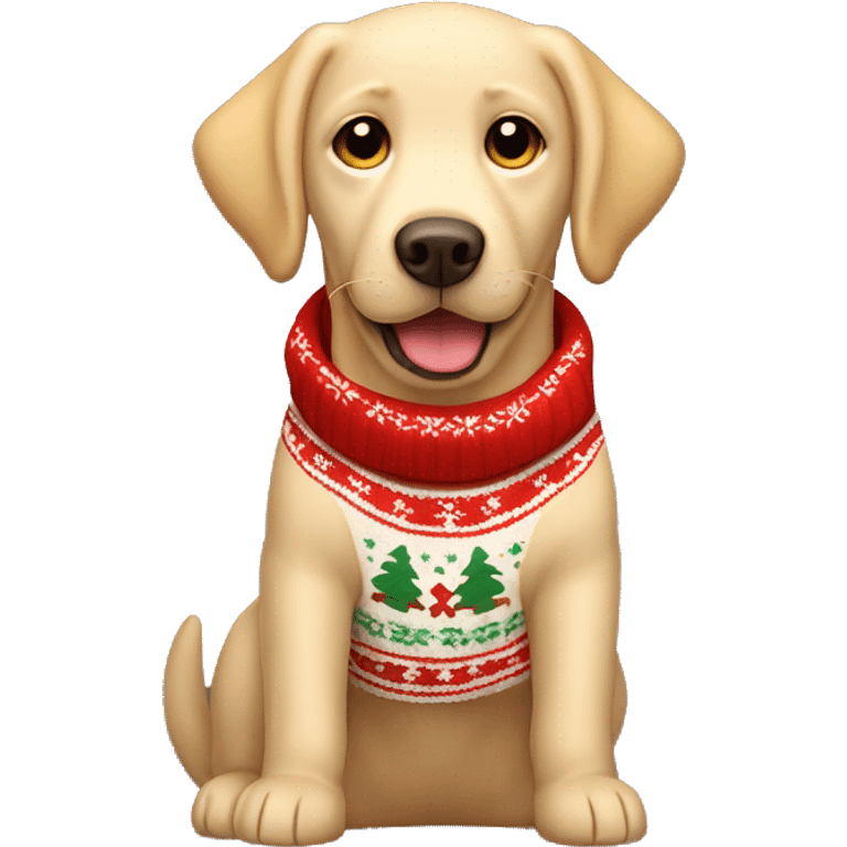 Blond Labrador Retriever with a Charismas Pullover  emoji