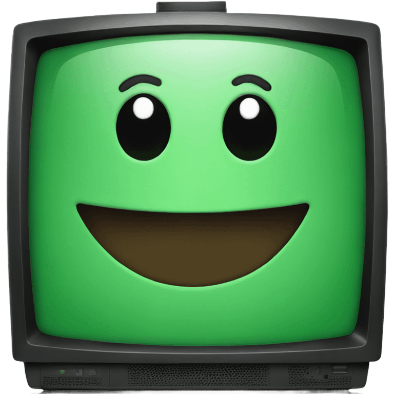 Green tv happy emoji