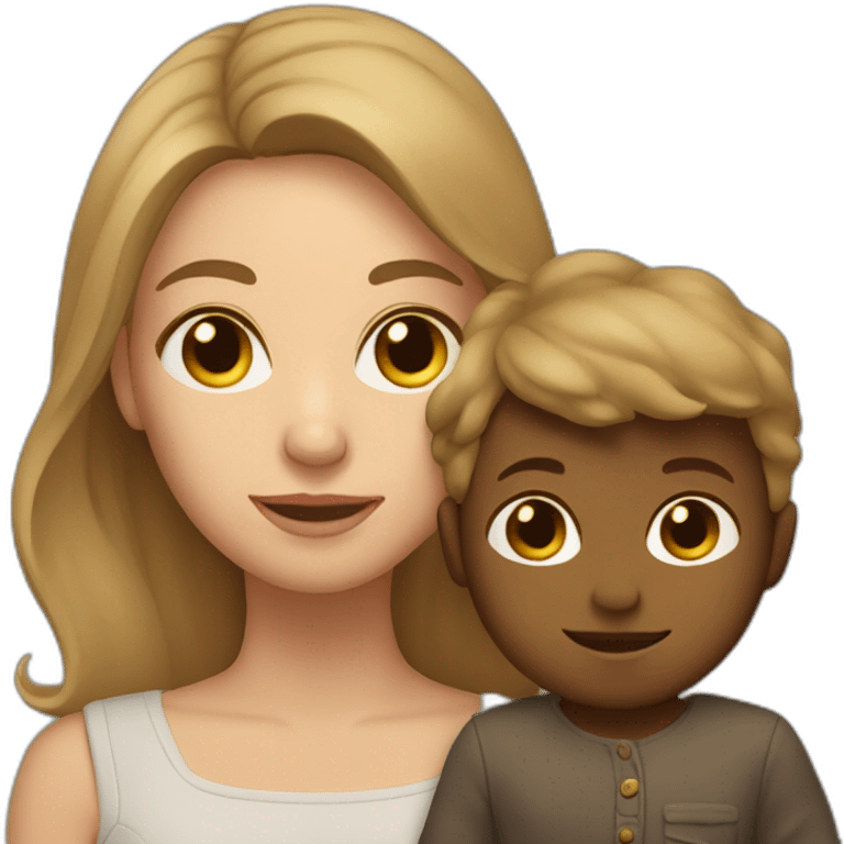 Woman with light complextiob with dark blonde, medium long hair with baby boy emoji