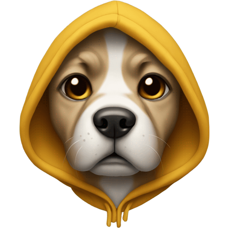 Dog wearing a hoodie emoji