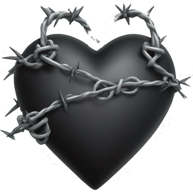 gothic heart with barbed wire emoji