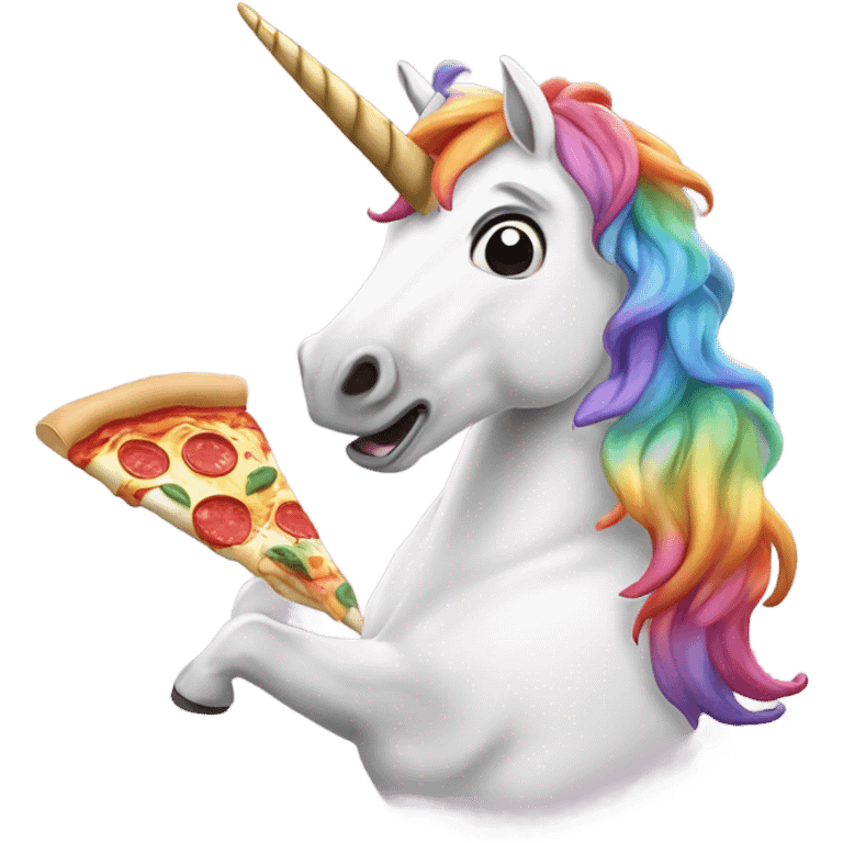 Unicorn eating pizza  emoji