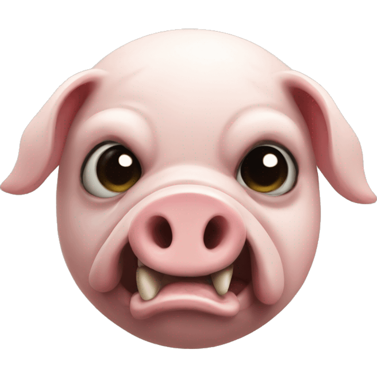 pig with skull paint on face emoji