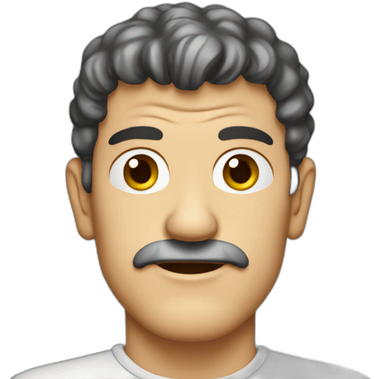 thin face antonio banderas cartoon wearing shirt emoji