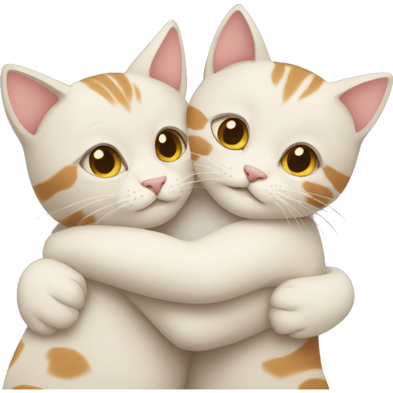 Two cats hugging  emoji