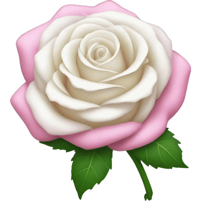 White rose with pink bow emoji