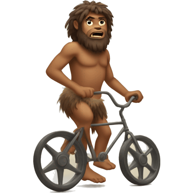 caveman with two wheels in his hand emoji