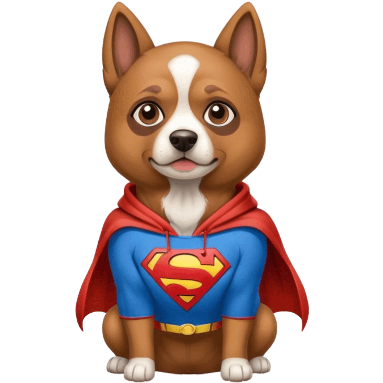 A dog wearing a Superman hoodie ￼ emoji