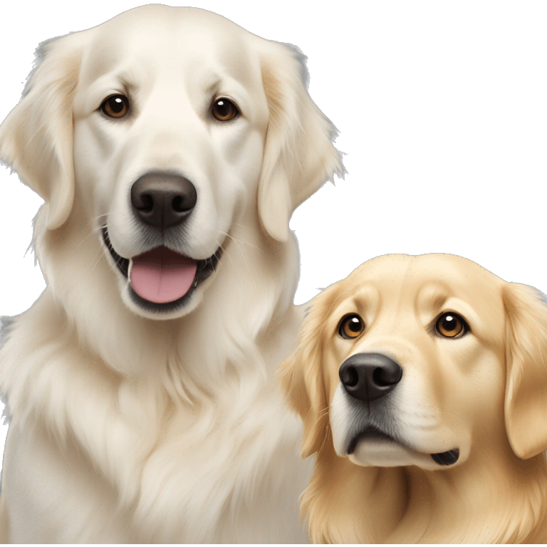 one white retriever and one golden retriever emoji