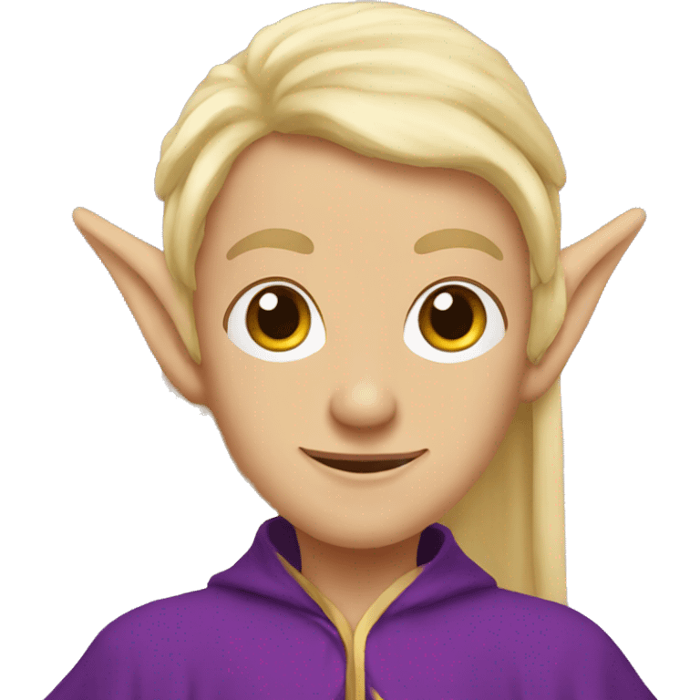 Elf with Elf ears and blonde hair and purple robes emoji