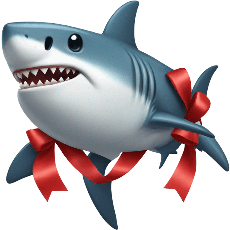 Shark with a bow emoji