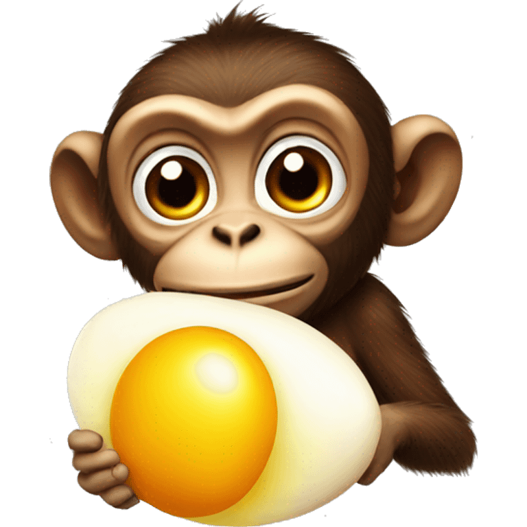 monkey with egg emoji