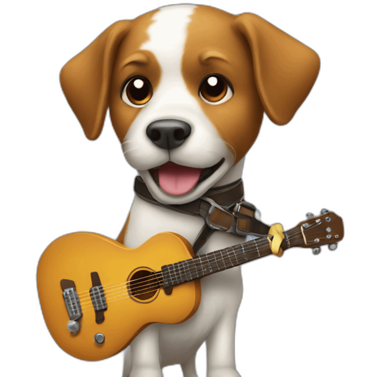 a dog play guitar emoji